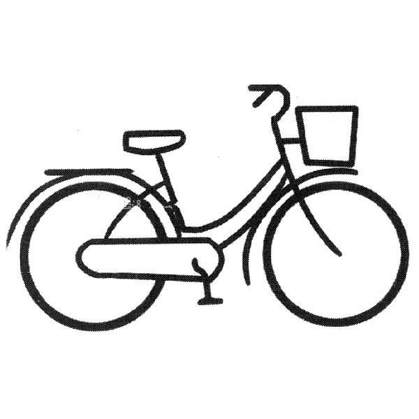 Simple drawing picture of bicycle with shopping basket