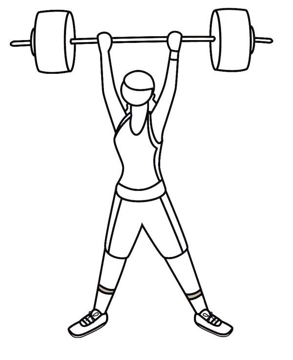 Sports simple drawings of weightlifting