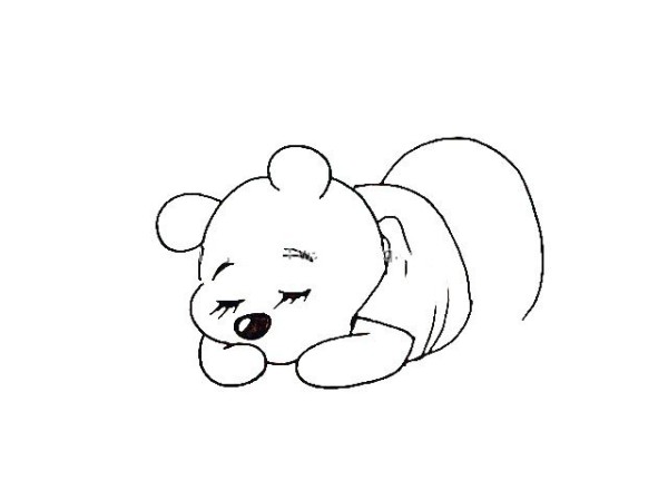 Draw a simple drawing of Snoozy Winnie the Pooh