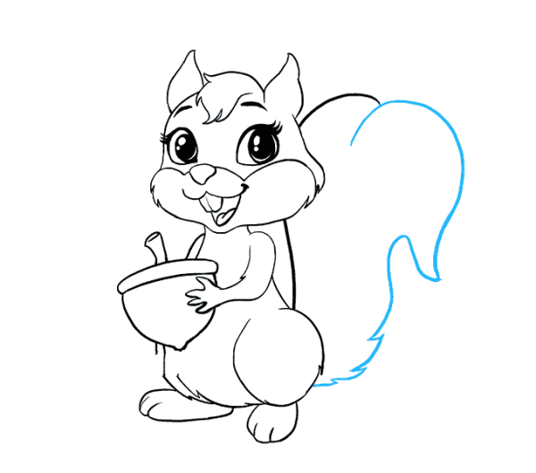 Super detailed simple drawing tutorial of cute squirrel