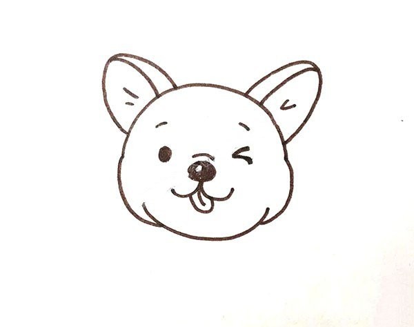 Draw a cute little French bulldog