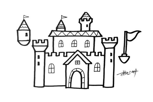 How to draw magic castle