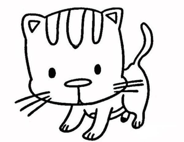 Kitten simple drawing pictures