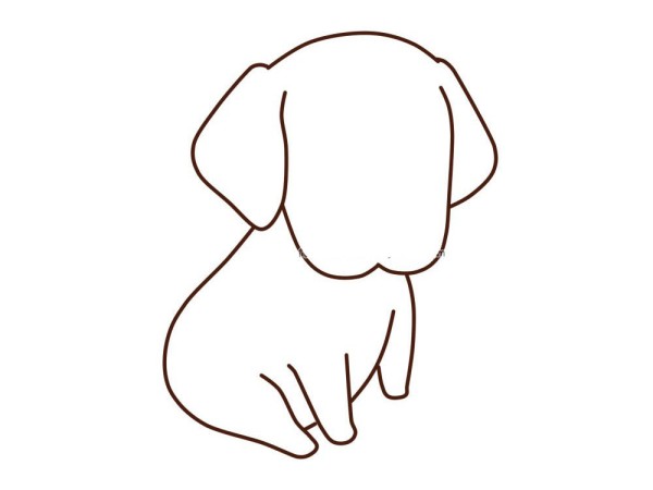 Draw a cute beagle with simple strokes