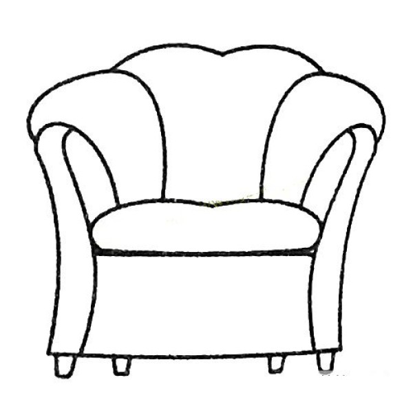 Simple drawing picture of European style sofa