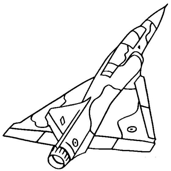 Complete collection of simple drawings of aircraft Mirage 2000 fighter jet