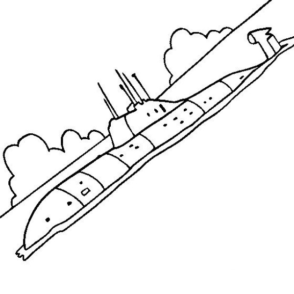 Simple drawing of submarine Akula class submarine simple drawing picture