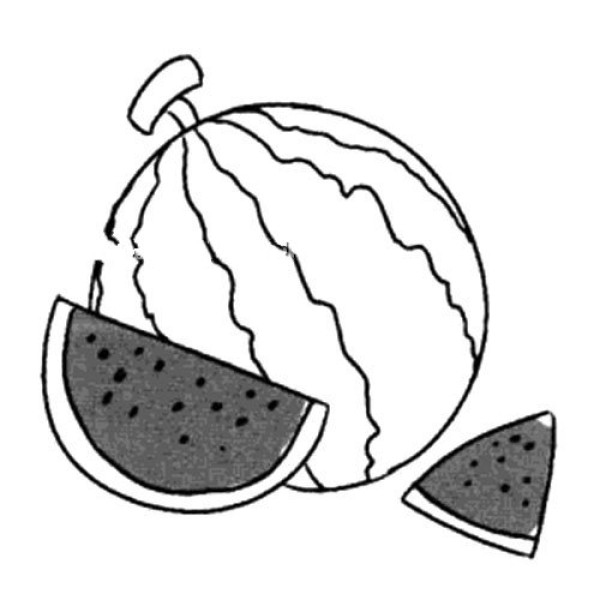 Simple strokes of big watermelon picture