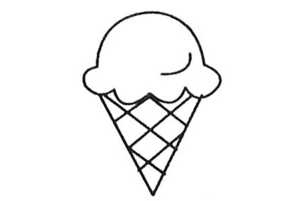 Complete collection of simple strokes of ice cream and drawing steps