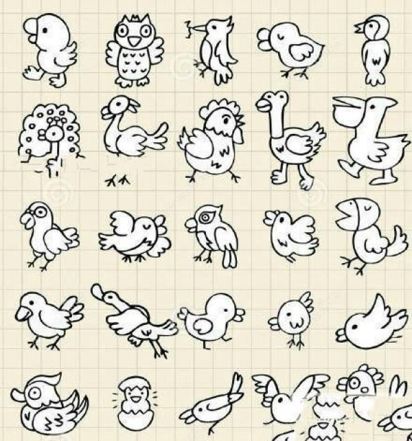 Simple drawing pictures of various animals