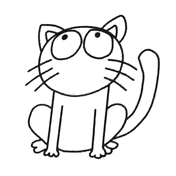 Arrogant kitten simple drawing picture