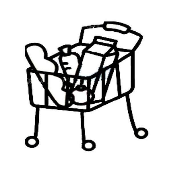 Simple drawing of supermarket shopping cart