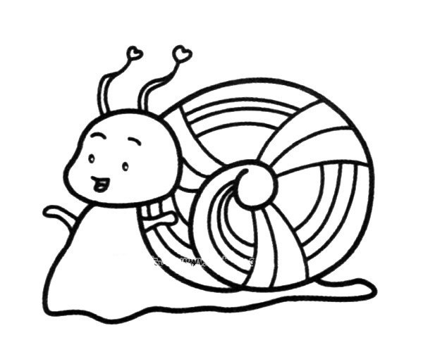 Cute snail simple drawing picture