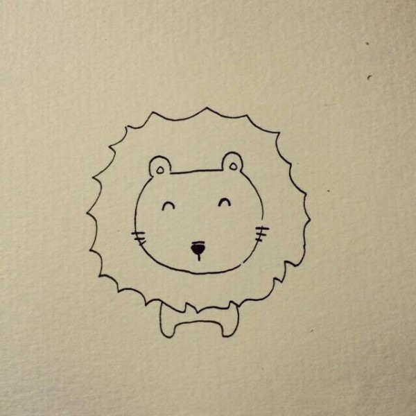 Simple drawing method of little lion