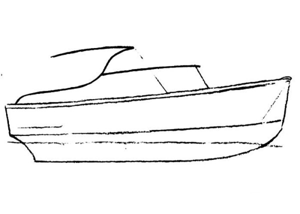 Steps to draw simple strokes of small yacht