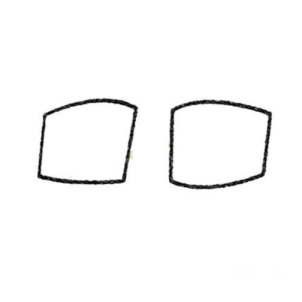 A complete collection of simple drawings of glasses and the steps of how to draw them