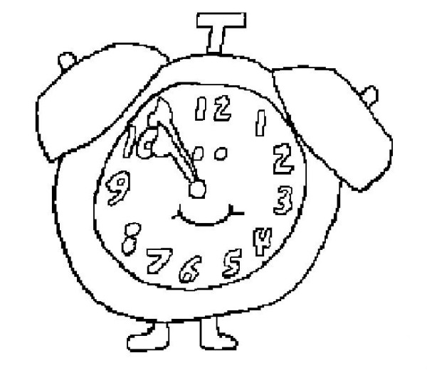 Simple drawing of daily necessities, simple drawing of alarm clock