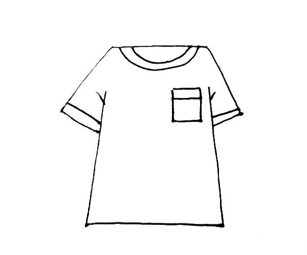 Children easily learn to draw short-sleeved T-shirts