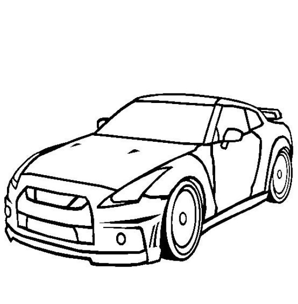 Nissan GTR super sports car simple drawing