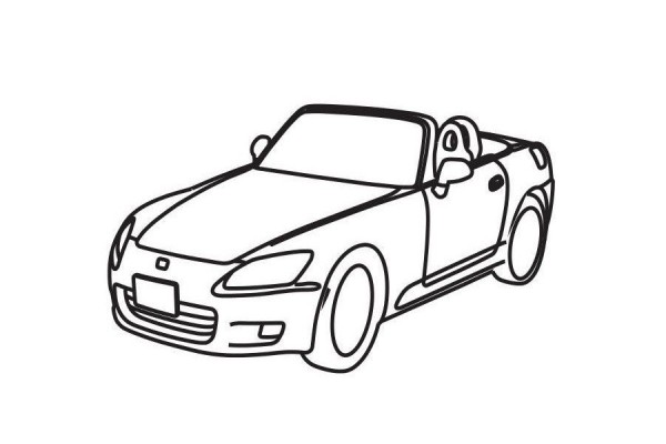 Simple drawing of golf convertible