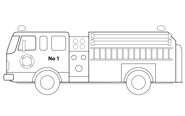 Simple drawing method of fire truck