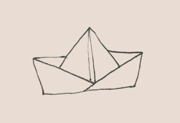 Simple drawing of origami boat