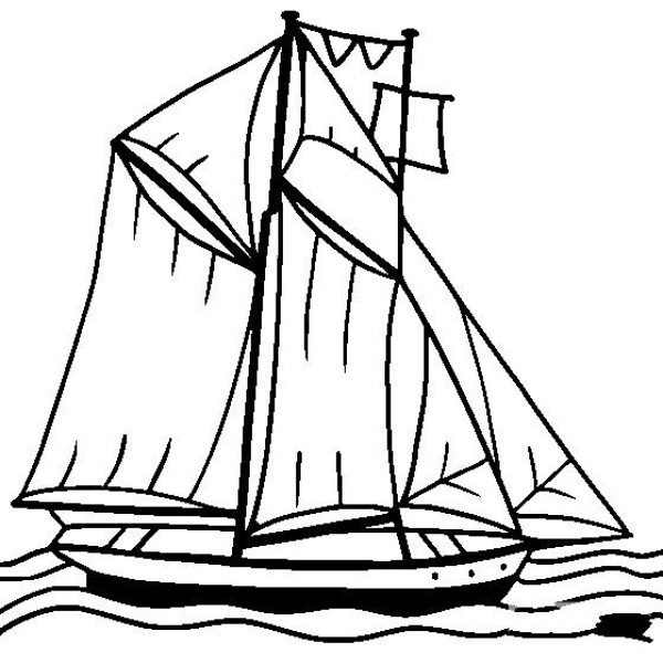 Simple drawing of sailing ship Simple drawing of sailing ship