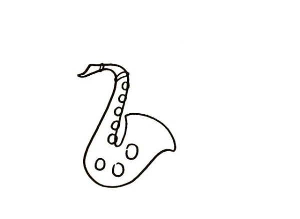 Simple drawing tutorial: musical instrument series saxophone