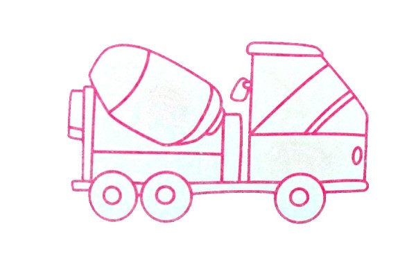 A set of simple drawings of engineering vehicles