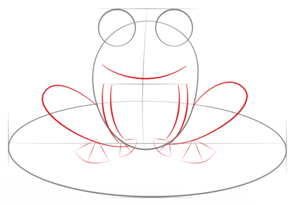 How to draw a frog with simple strokes