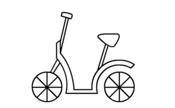 Simple childrens sketches of bicycles