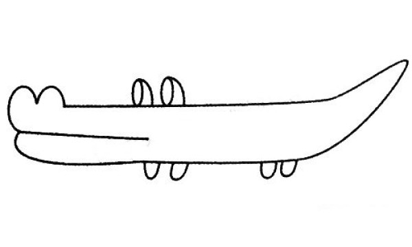 A complete collection of crocodile simple strokes and drawing steps