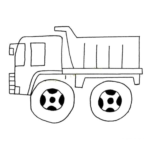 Simple strokes of dump truck