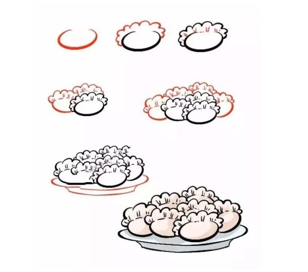 Spring Festival food encyclopedia simple drawing pictures