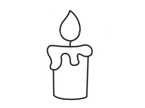 Draw a burning candle in four steps