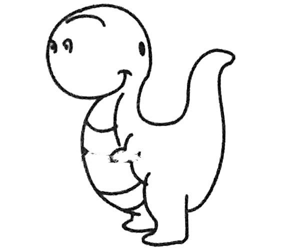 One step dinosaur simple strokes picture