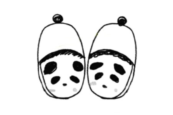 Panda slippers simple drawing tutorial