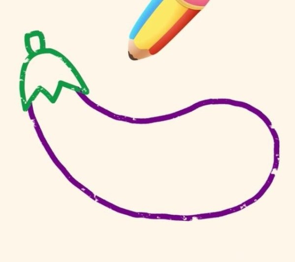 Magic simple drawing eggplant