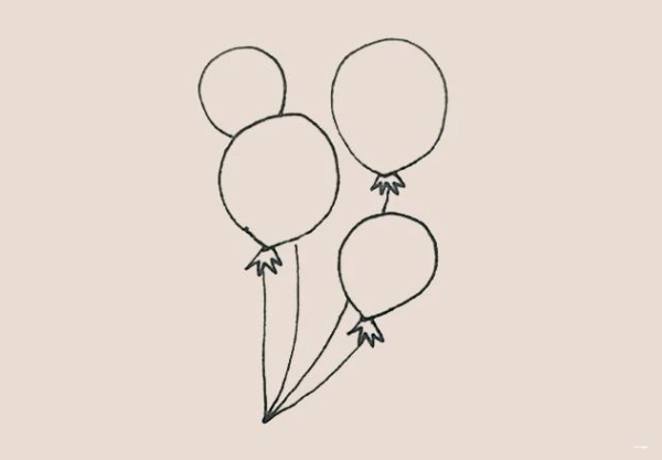 Simple drawing of colorful balloons