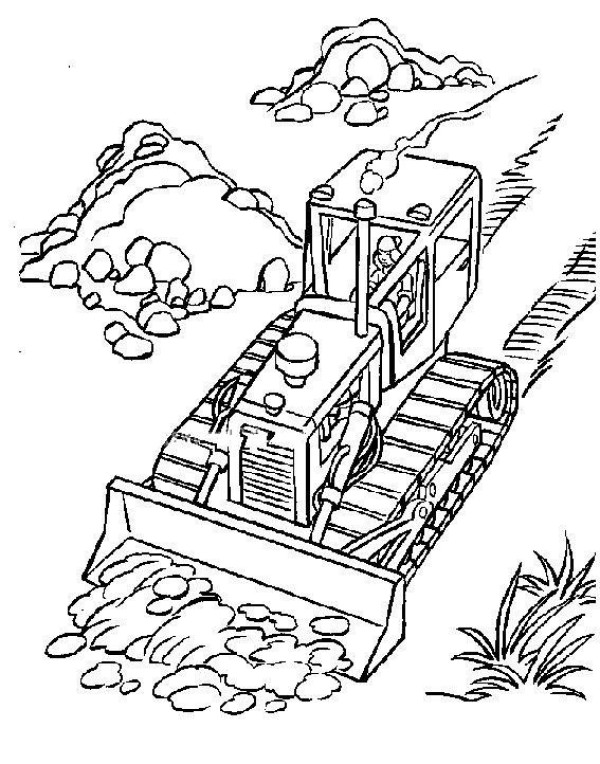 Simple drawing of engineering vehicle - bulldozer