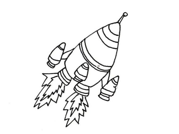 Simple drawing of rocket taking off