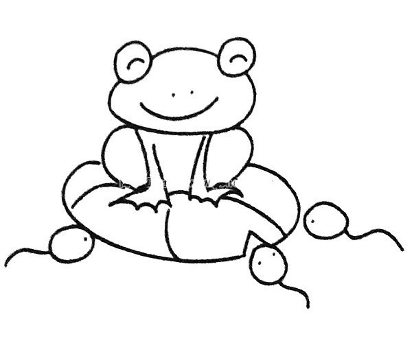 Simple drawing pictures of frogs and tadpoles