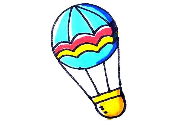 Learn to draw a hot air balloon easily