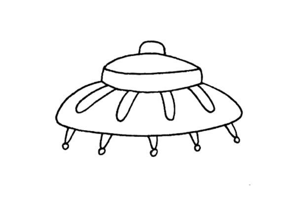 Easy to learn simple drawing of flying saucer