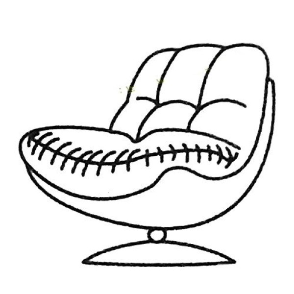 Simple drawing picture of rotatable sofa