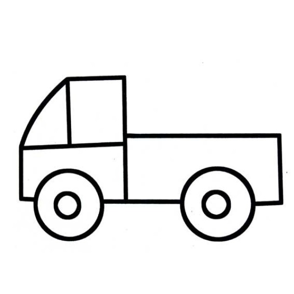 Super simple simple strokes of a small truck