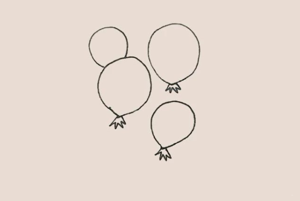 Simple drawing of colorful balloons