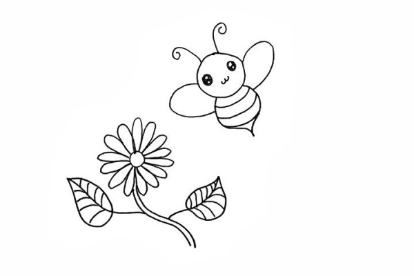 How to draw a hardworking little bee