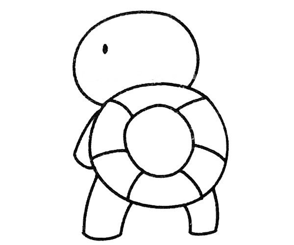 A set of simple drawing pictures of cartoon turtles