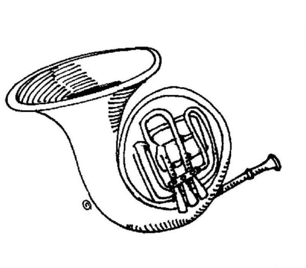 Simple strokes of French horn pictures